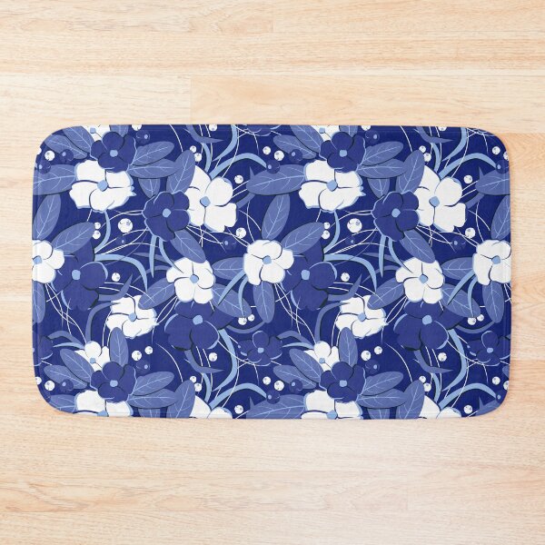 Item preview, Big retro flowers, Dark blue version designed and sold by Alex  Blud.