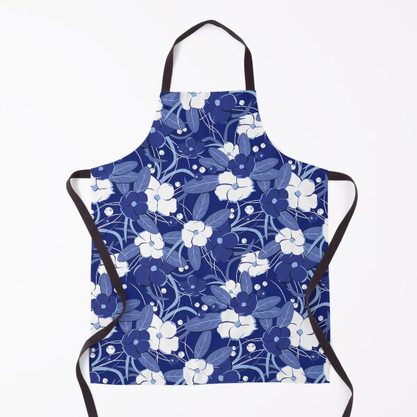 Item preview, Big retro flowers, Dark blue version designed and sold by Alex  Blud.
