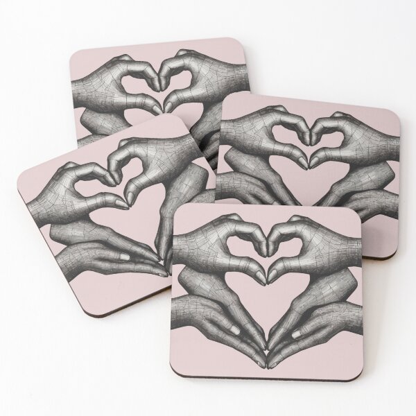 Item preview, LOVE, A heart made of interconnected hands, representing global compassion and unity." designed and sold by WATERDUST.