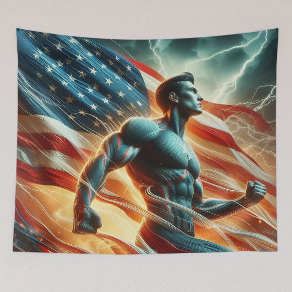 Item preview, American Proud Man with USA Flag designed and sold by Simplybe1.