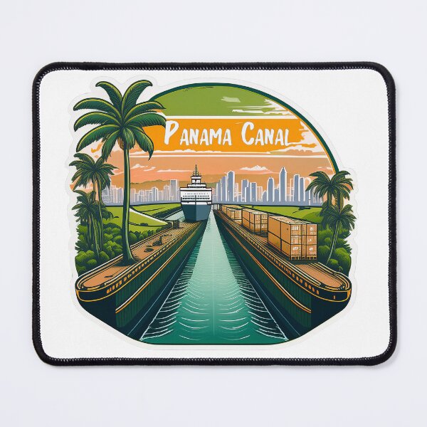 Item preview, Vintage Panama Canal Travel Poster - Retro Minimal Travel Sticker designed and sold by pod24.