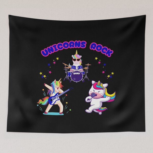 Item preview, Unicorns Rock Cool Band Lead Singer Guitarist & Drummer designed and sold by Artography Designs.