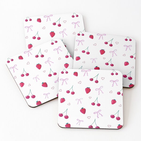 Item preview, Cherries, strawberries, bows and hearts designed and sold by FlaviaMunson.