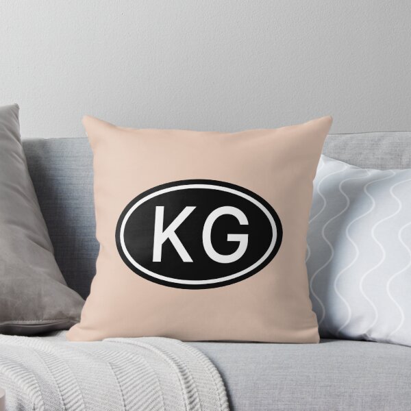 Item preview, KG Initials Monogram Oval White Letters designed and sold by Jeallan Designs.