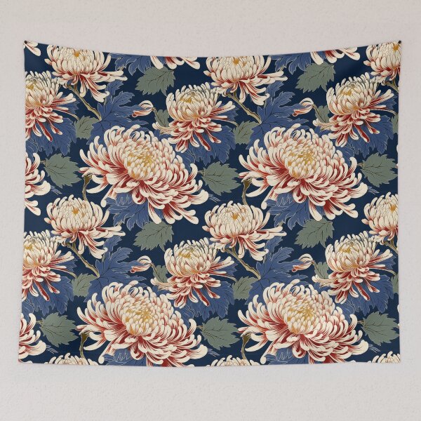 Item preview, Chrysanthemum Cascade - Seamless Pattern Furoshiki Design designed and sold by KokoroCreations.