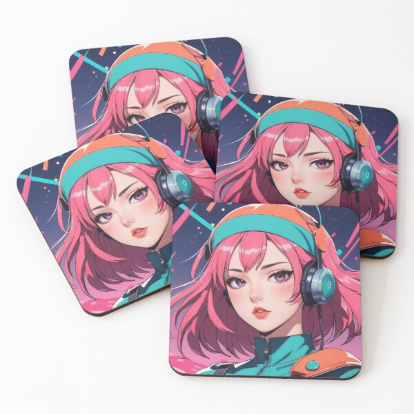 Item preview, manga girl pink hair and earphones designed and sold by dimitrisbar.