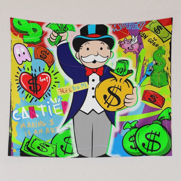 Item preview, Monopoly Man Holding $ Bag Corporation Graffiti designed and sold by DonVivaldo.