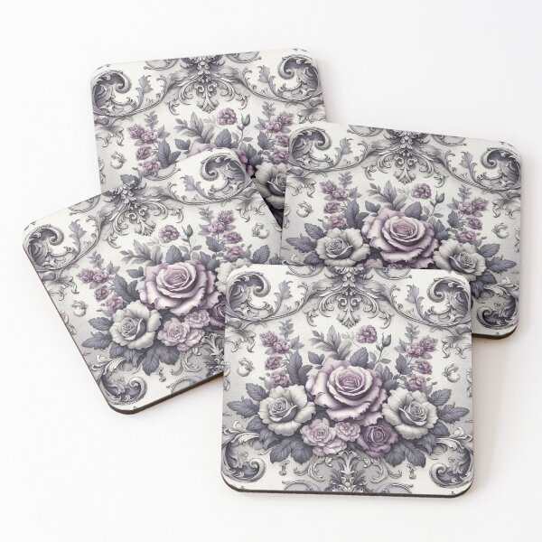 Item preview, Silver, Lavender & Matt Purple Rococo With Roses designed and sold by DesignsByPrnces.