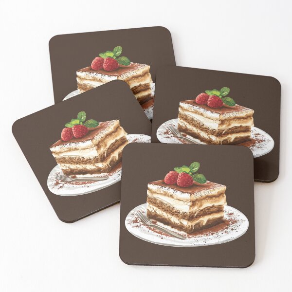 Item preview, Italian Tiramisu Cake With Fresh Raspberries designed and sold by Alicia Chee.
