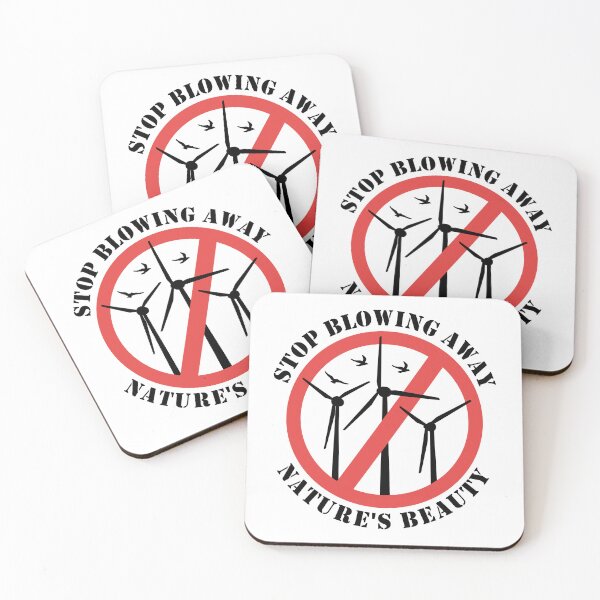 Item preview, No to wind power, Stop wind turbines and windmills designed and sold by HandicraftArt.