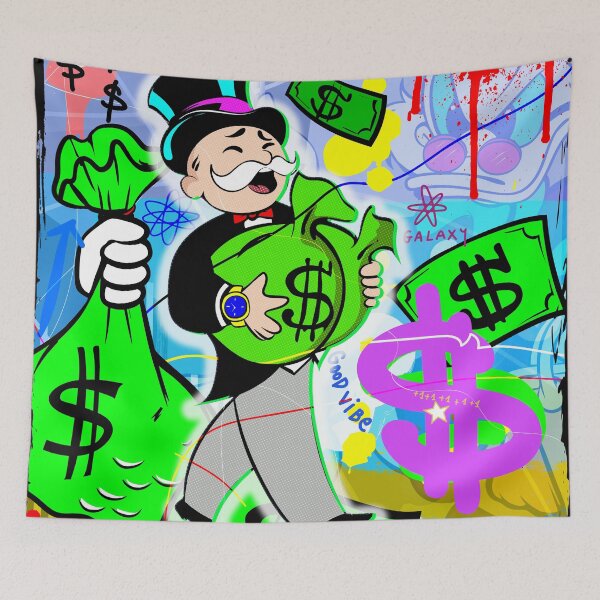Item preview, Monopoly Man Luxury Money Rain - Uncle Scrooge in the sky designed and sold by DonVivaldo.