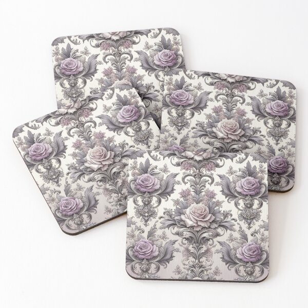 Item preview, Silver, Lavender & Matt Purple Rococo With Roses designed and sold by DesignsByPrnces.