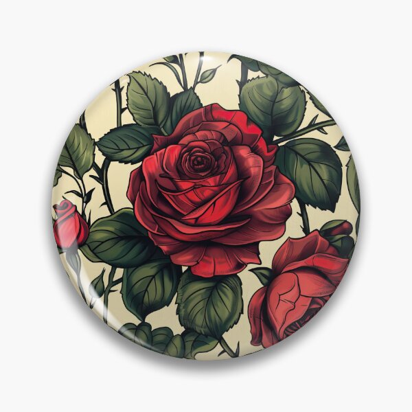 Item preview, Vintage rose tattoo art pattern designed and sold by Daydreamsatdawn.