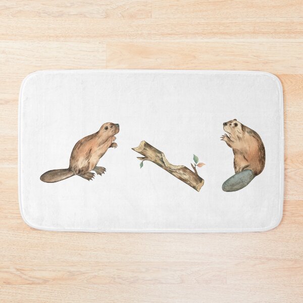 Item preview, Cute Beavers and a Log designed and sold by Flowersforbear.