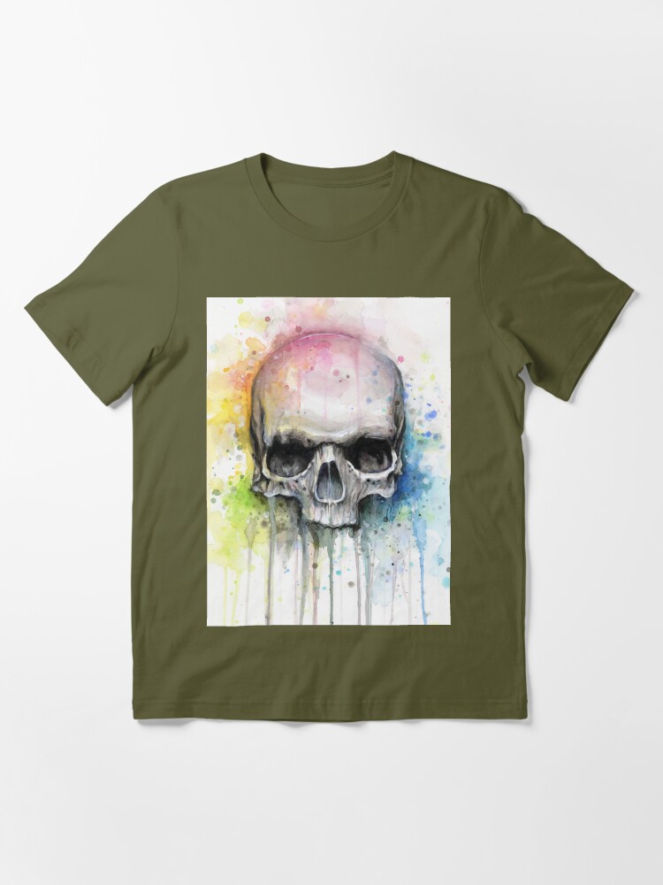 Skull Watercolor Painting T-Shirt