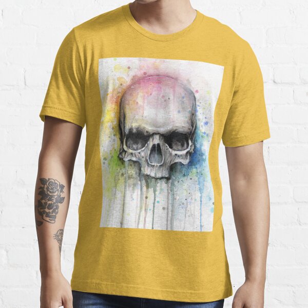 Skull Watercolor Painting T-Shirt