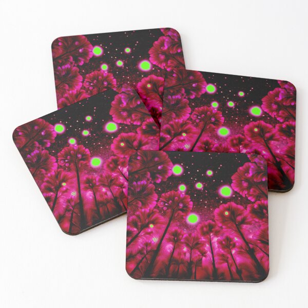 Item preview, Festival atmosphere, psychedelic forest – deep magenta, green, black. designed and sold by My-fake-places.