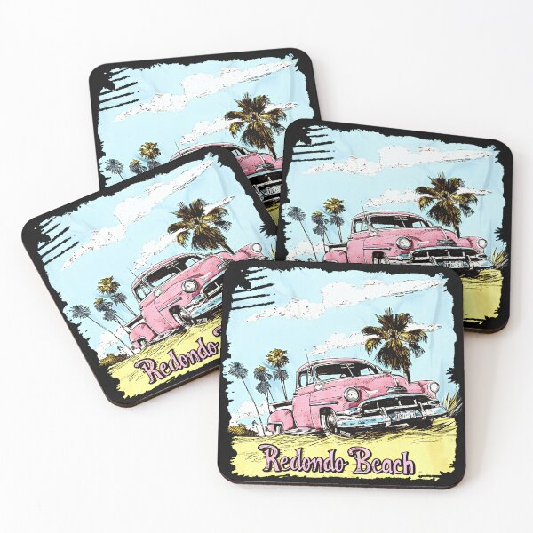 Item preview, Redondo Beach California - 80s Retro Distressed Truck Beach Scene Surf Design designed and sold by YardWest.