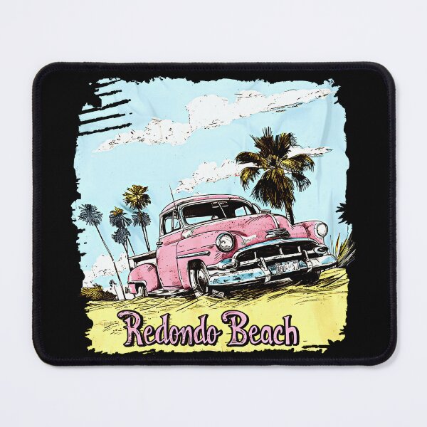 Item preview, Redondo Beach California - 80s Retro Distressed Truck Beach Scene Surf Design designed and sold by YardWest.
