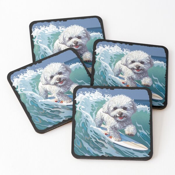 Item preview, Surfing Bichon Frise designed and sold by VelvetRoom.