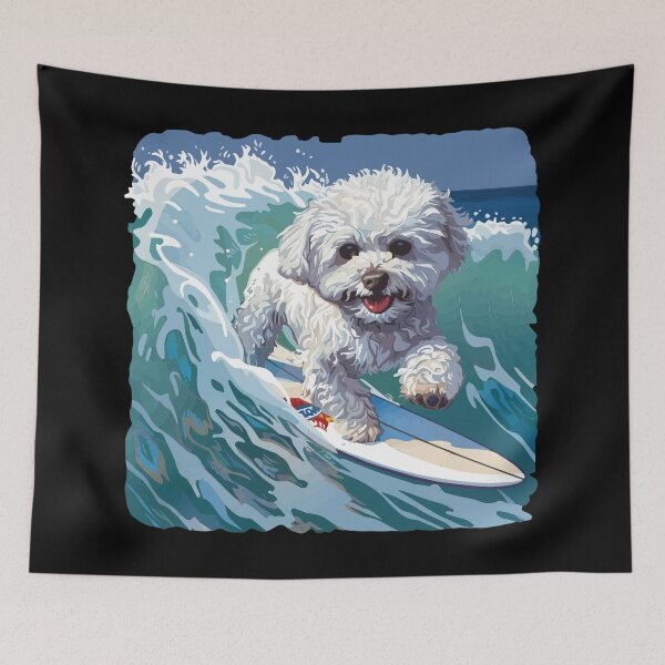 Item preview, Surfing Bichon Frise designed and sold by VelvetRoom.