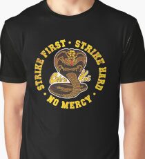 Cobra Kai - Strike First - Strike Hard - No Mercy - HD Distressed Variant Graphic T-Shirt