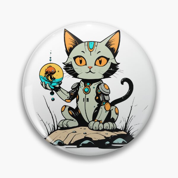Item preview, Cat with fish designed and sold by contessaxd.