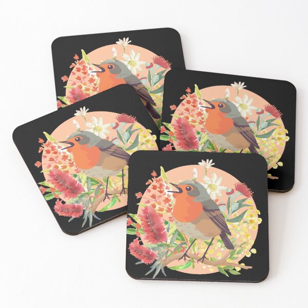 Item preview, Cute Finch with flowers designed and sold by AnulaArt.