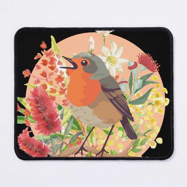 Item preview, Cute Finch with flowers designed and sold by AnulaArt.