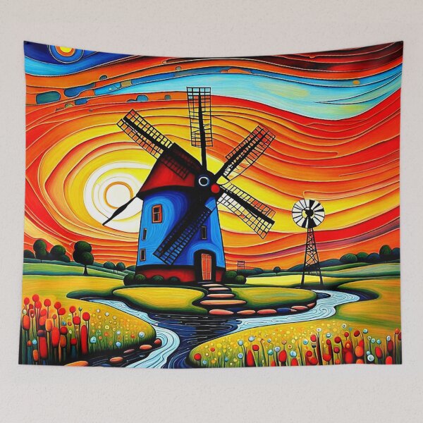 Item preview, Windmill by a stream 1 designed and sold by George Hutton Hunter.