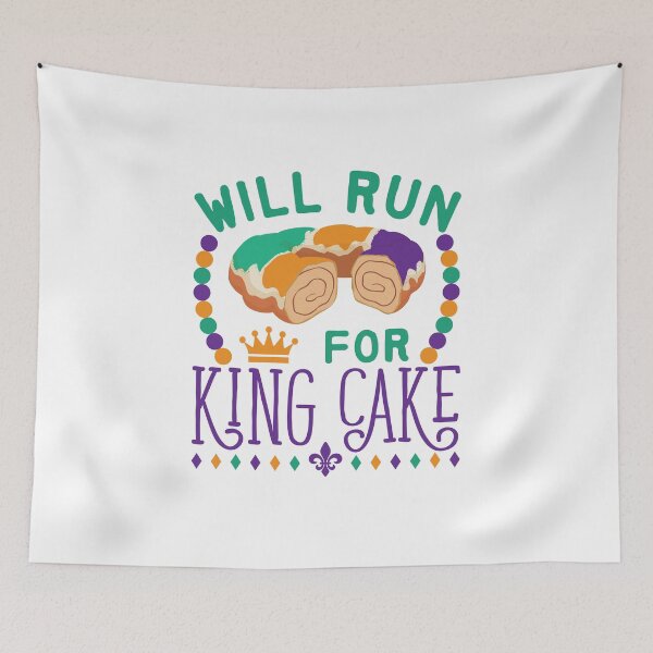 Item preview, Will Run for King Cake Mardi Gras Runner designed and sold by jaygo.