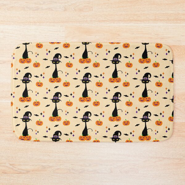 Item preview, Halloween Atomic Cat Pumpkins and Bats Mid Century Pattern designed and sold by trdstudio.