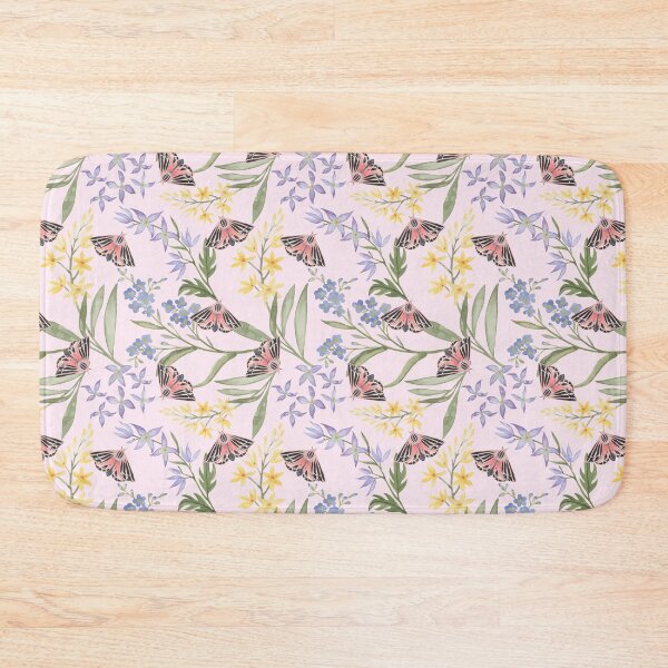 Item preview, Tiger moth and flowers pattern - pink designed and sold by LindaSitniece.
