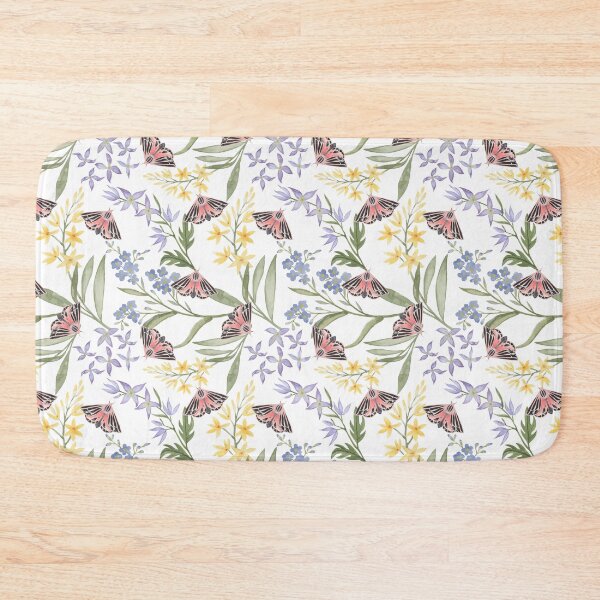 Item preview, Tiger moth and flowers pattern - white designed and sold by LindaSitniece.