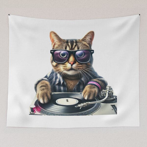 Item preview, DJ cat designed and sold by Catsmoment.