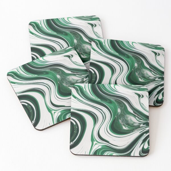 Item preview, Liquid Abstract In Green And White designed and sold by SeamPix.