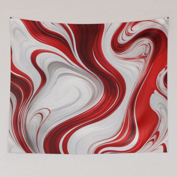 Item preview, Liquid Abstract In Red And White designed and sold by SeamPix.