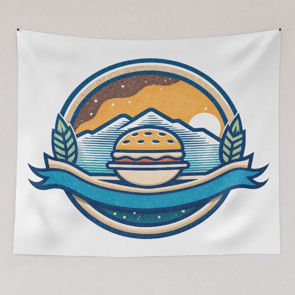 Item preview, burger cartoon logo design designed and sold by Creative88Art.