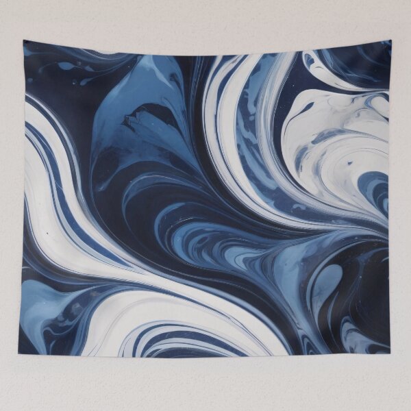 Item preview, Liquid Abstract In Navy, Blue And White designed and sold by SeamPix.