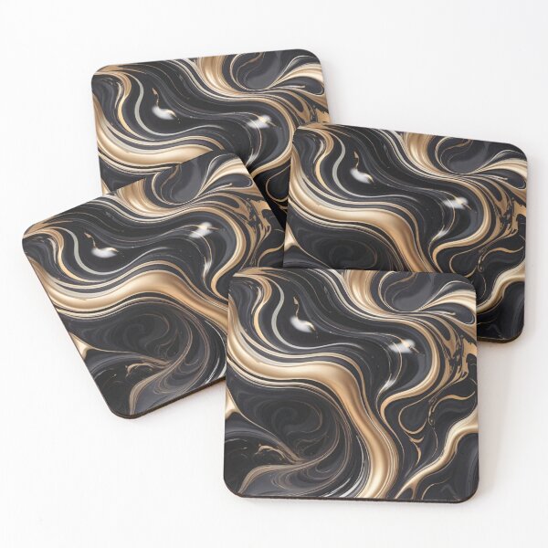 Item preview, Liquid Abstract In Black And Gold designed and sold by SeamPix.
