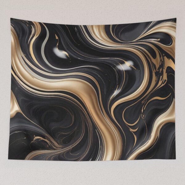 Item preview, Liquid Abstract In Black And Gold designed and sold by SeamPix.