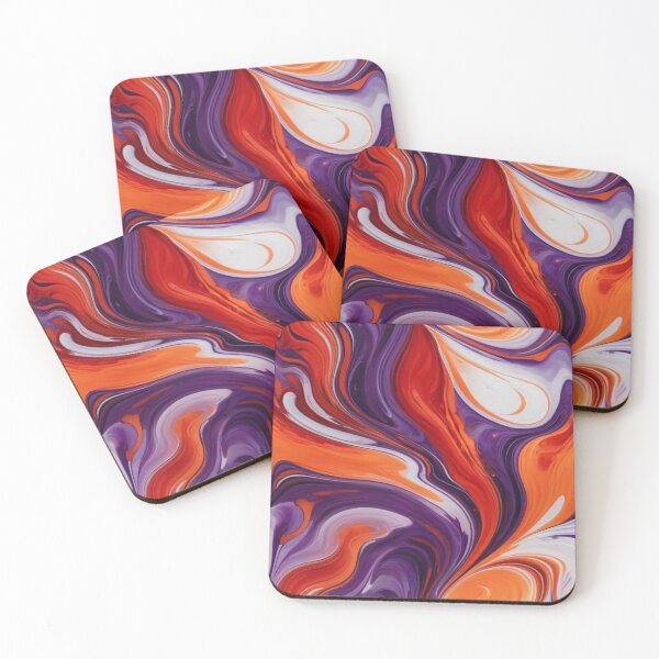 Item preview, Liquid Abstract In Red, Orange, Violet And White designed and sold by SeamPix.