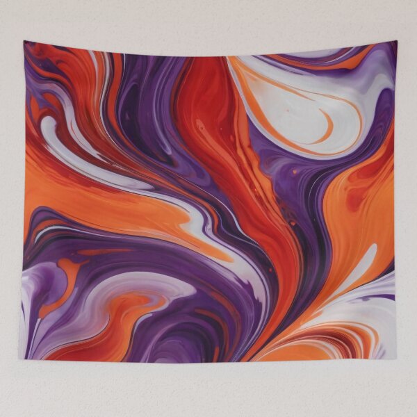 Item preview, Liquid Abstract In Red, Orange, Violet And White designed and sold by SeamPix.