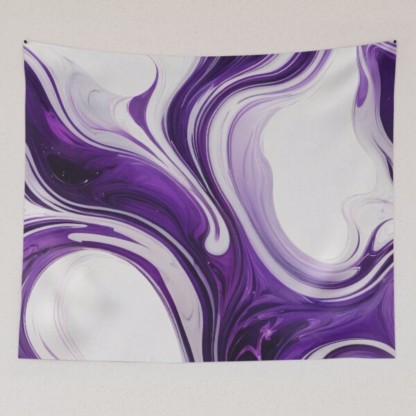 Item preview, Liquid Abstract In Purple And White designed and sold by SeamPix.
