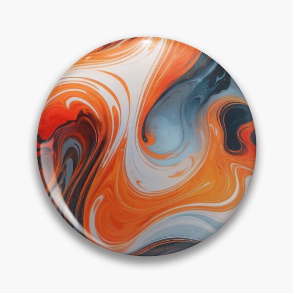 Item preview, Liquid Abstract In Orange, Navy, Gray And White designed and sold by SeamPix.