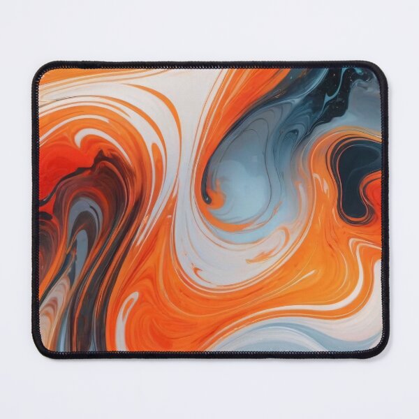 Item preview, Liquid Abstract In Orange, Navy, Gray And White designed and sold by SeamPix.