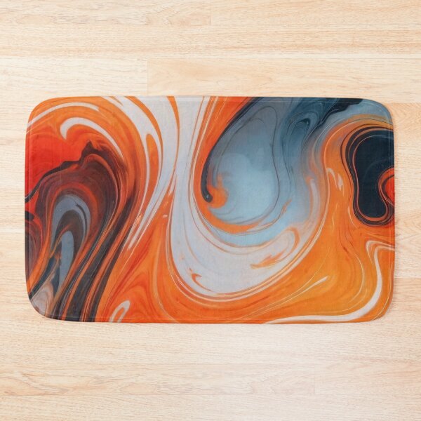 Item preview, Liquid Abstract In Orange, Navy, Gray And White designed and sold by SeamPix.