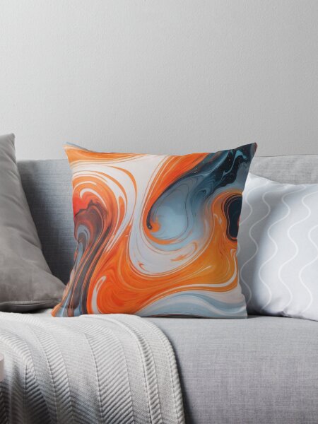 Item preview, Liquid Abstract In Orange, Navy, Gray And White designed and sold by SeamPix.
