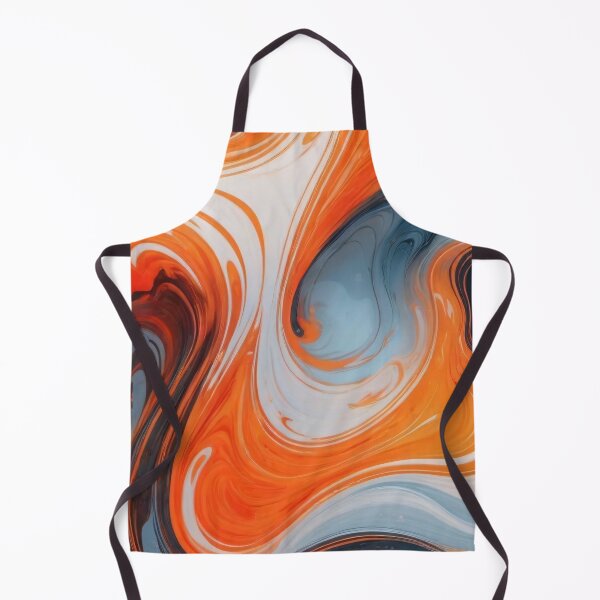 Item preview, Liquid Abstract In Orange, Navy, Gray And White designed and sold by SeamPix.