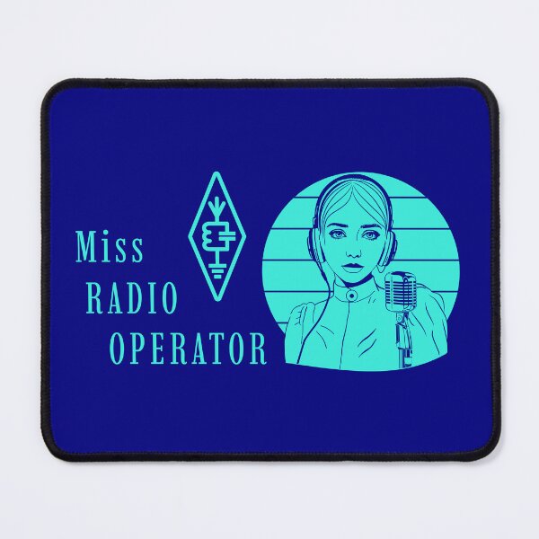 Item preview, Miss Radio Operator - cyan on dark (navy) designed and sold by tuzlay.